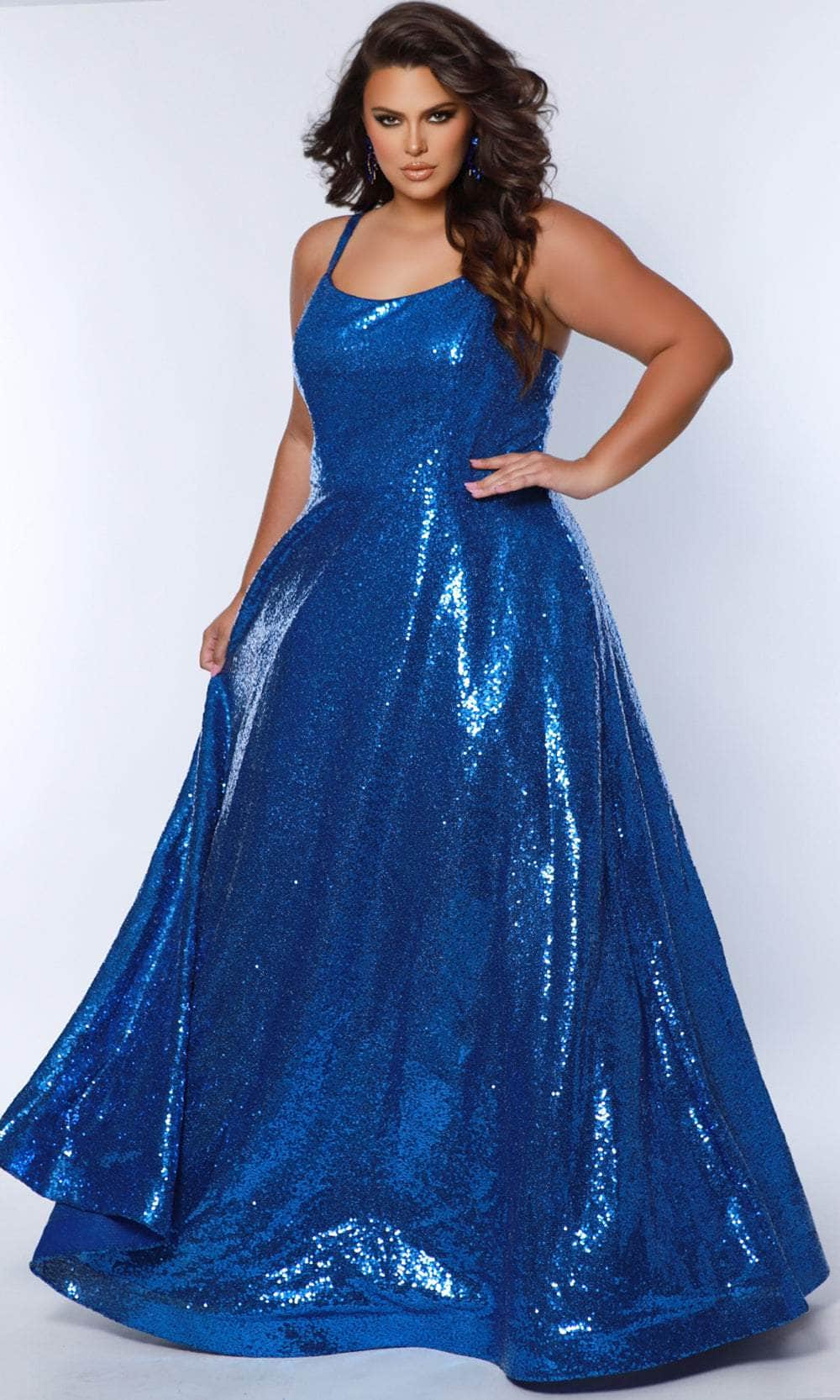 Sydney's Closet SC7387 - Strappy Back A-Line Prom Dress Sydney's Closet SC7387 - Strappy Back A-Line Prom Dress