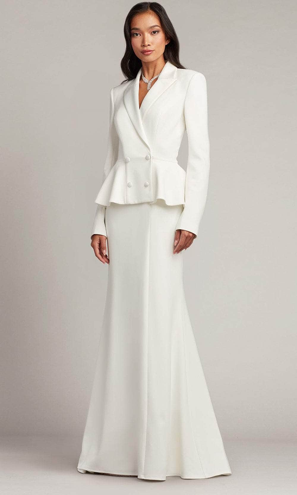 Tadashi Shoji BOS23303LBR - Long Crepe Column Dress