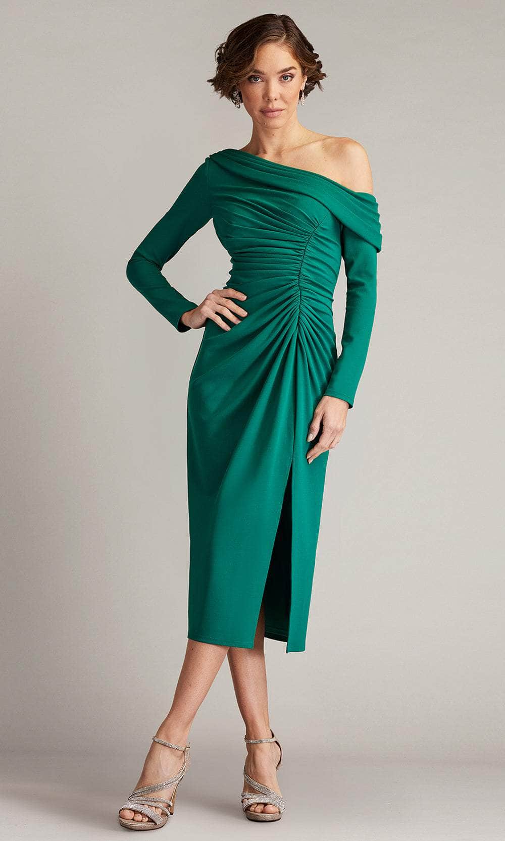 Tadashi Shoji BOS24637MD - Tea Length Crepe Sheath Dress