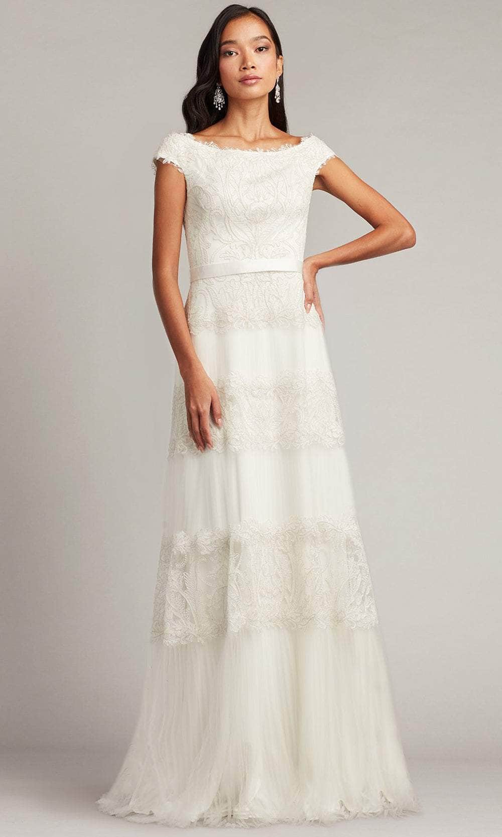Tadashi Shoji CCA23274L - Off-Shoulder Embroidered Wedding Dress Wedding Dresses 0 / Ivory