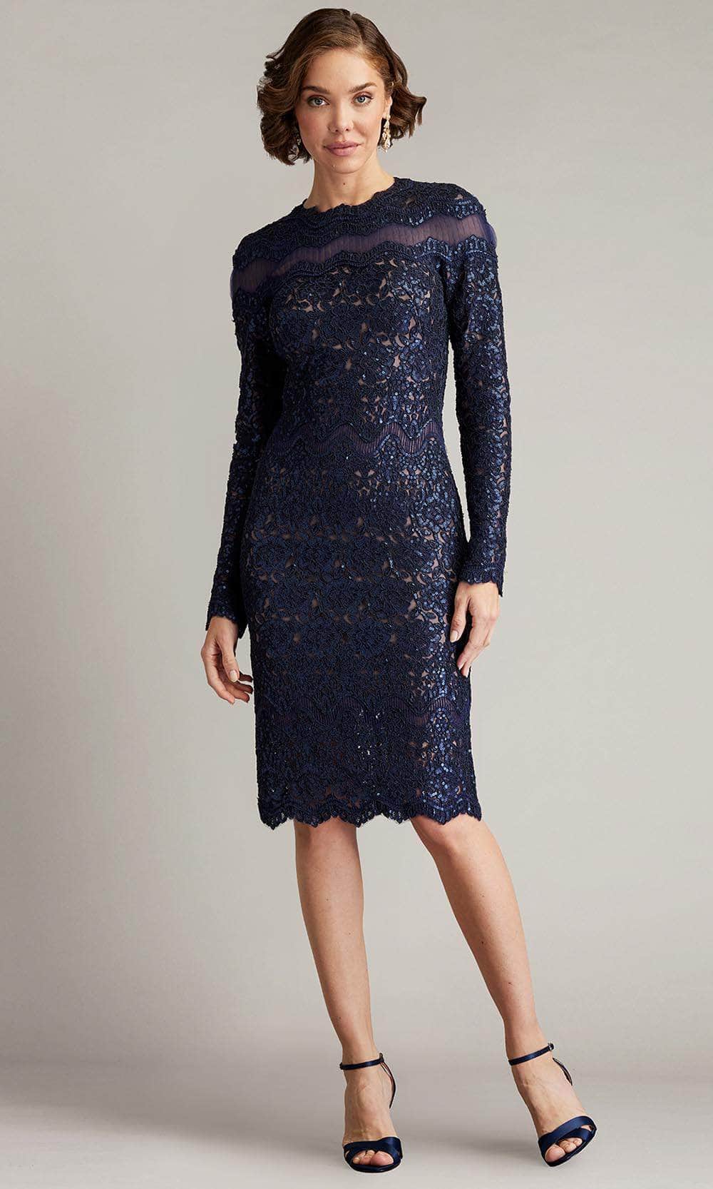 Tadashi Shoji CFC24349M - Knee Length Sequins Sheath Dress