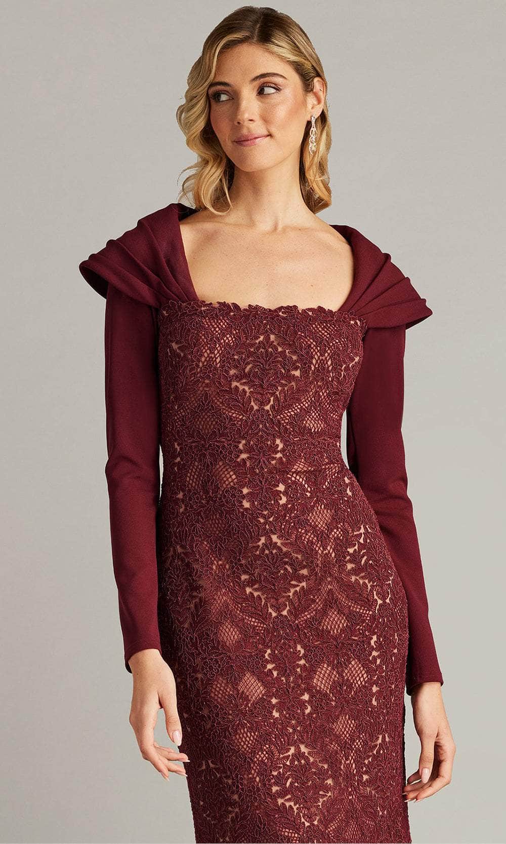 Tadashi Shoji CGC24684L - Draped Shoulder Evening Gown Mother Of The Bride Dresses