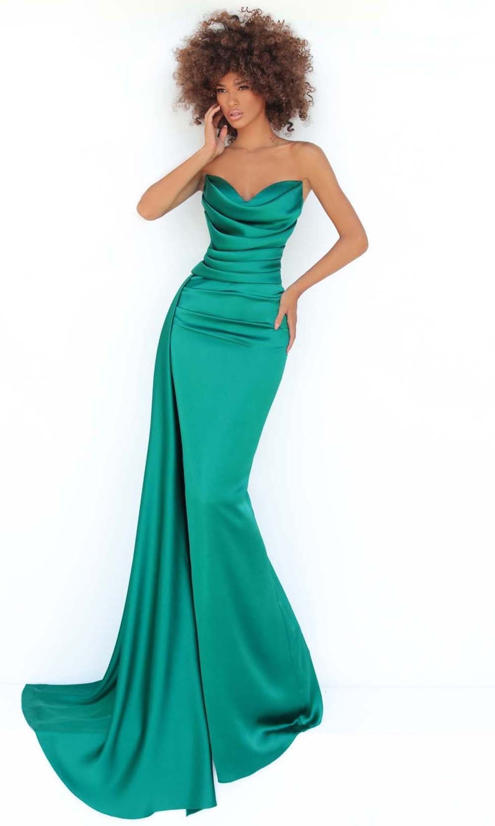 Tarik Ediz - 51144 Draped Cowl Satin Gown Prom Dresses