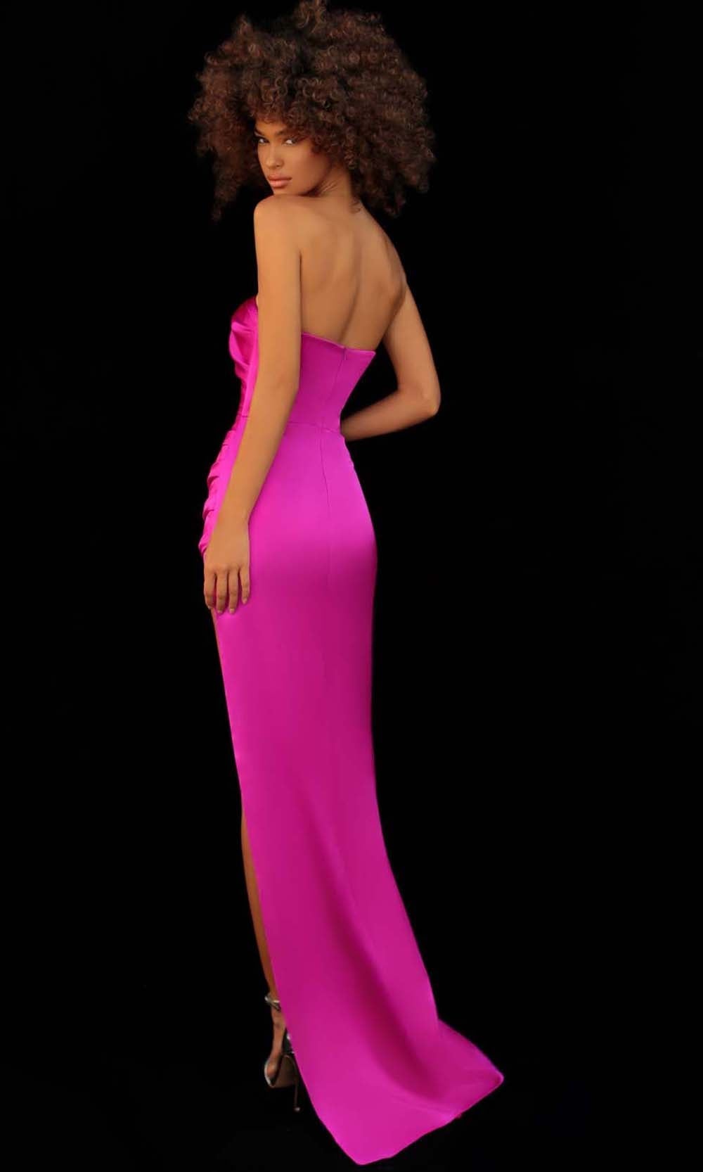 Tarik Ediz - 51147 Asymmetrical Bodice High Slit Gown Prom Dresses