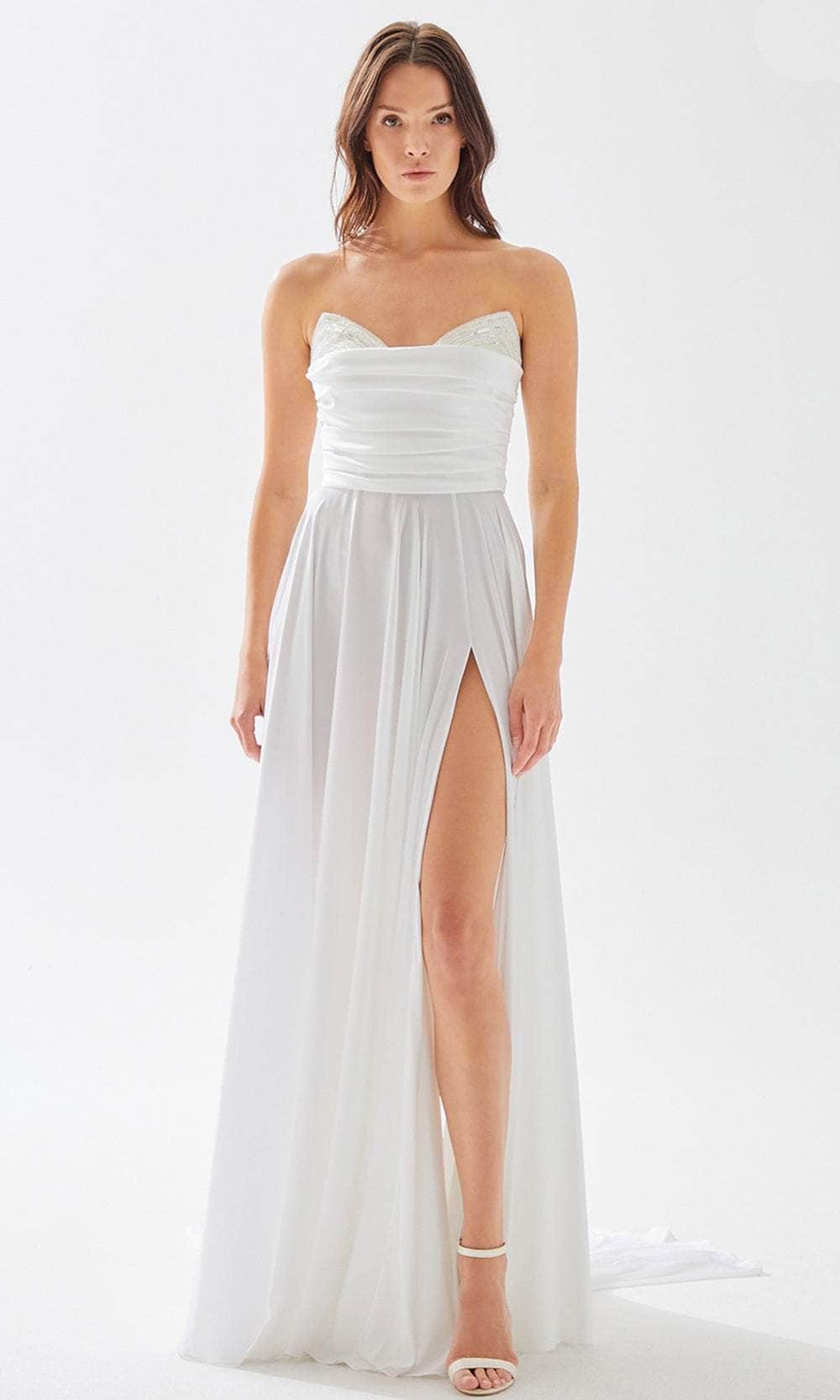 Tarik Ediz 52005 - Butterfly Motif A-line Soft Dress Evening Dresses