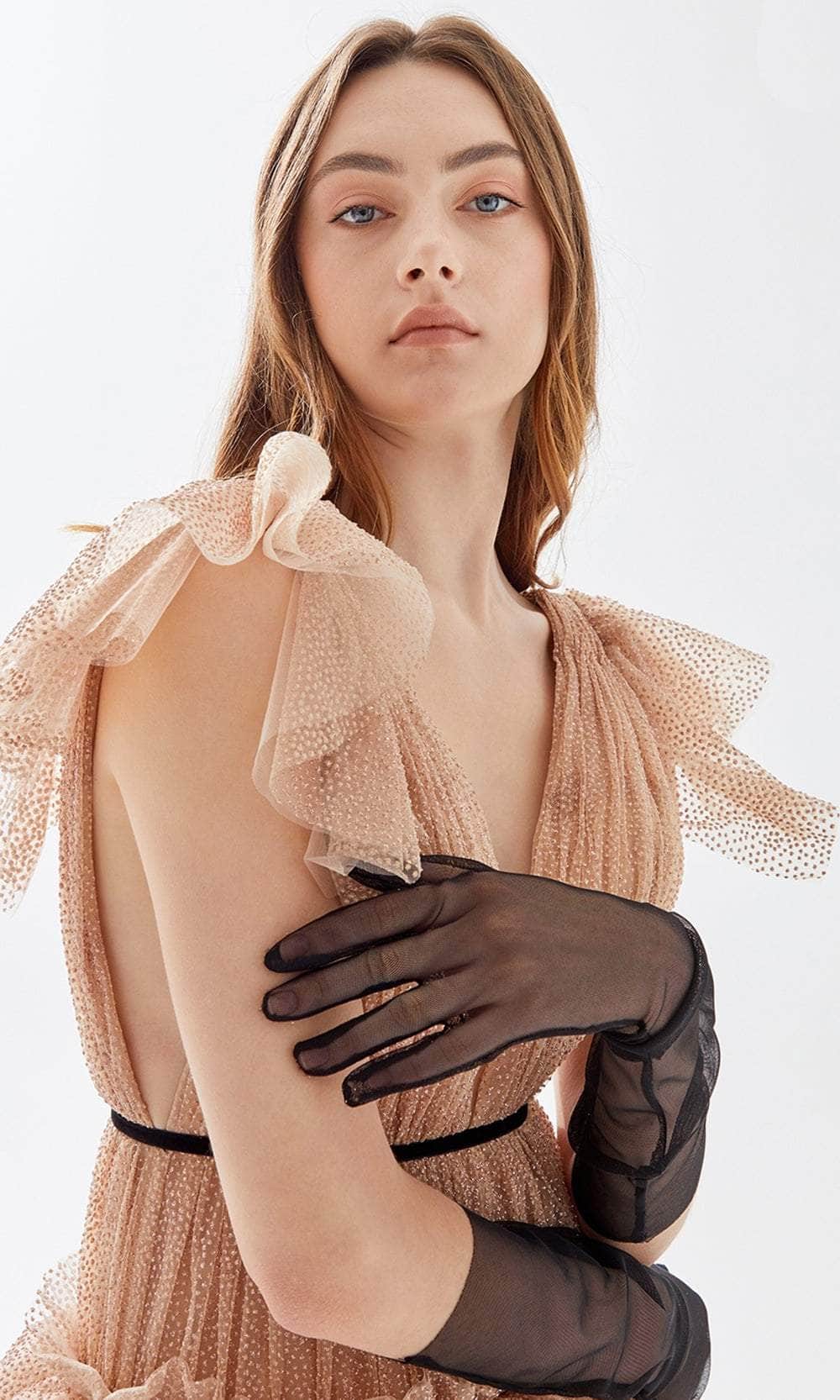 Tarik Ediz 52035 - Allover Tulle Beaded Tiered Dress Prom Dresses