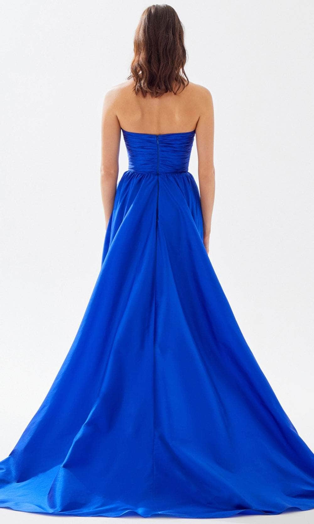 Tarik Ediz 52118 - Rosette Detailed A-Line Prom Dress Prom Dresses