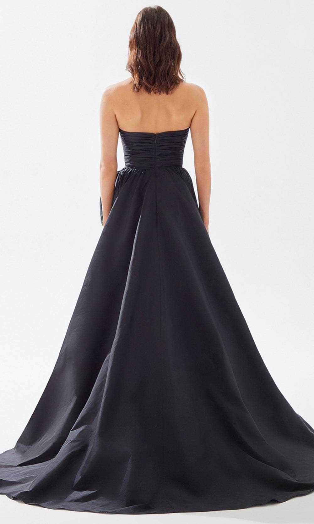 Tarik Ediz 52118 - Rosette Detailed A-Line Prom Dress Prom Dresses