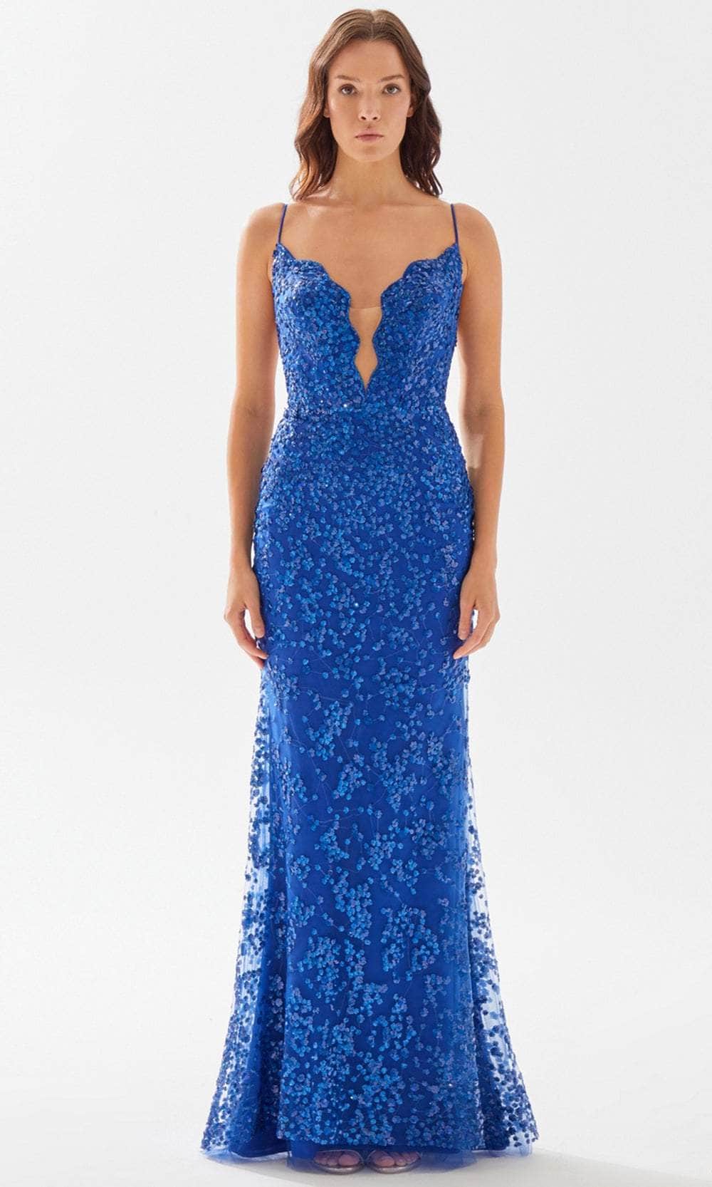 Tarik Ediz 52119 - Embellished Scallop Bod Full Dress Evening Dresses