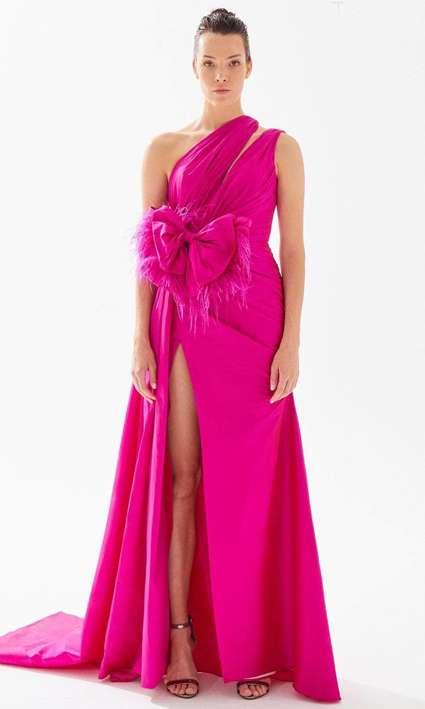 Tarik Ediz 98219 - Bow Accent A-Line Evening Gown Special Occasion Dress