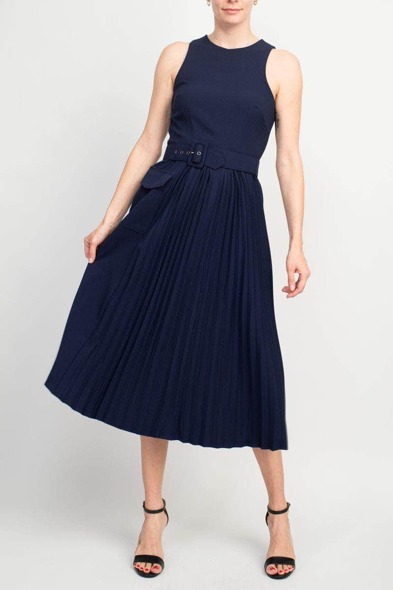 Taylor 3733M - Tea Length Pleated Dress