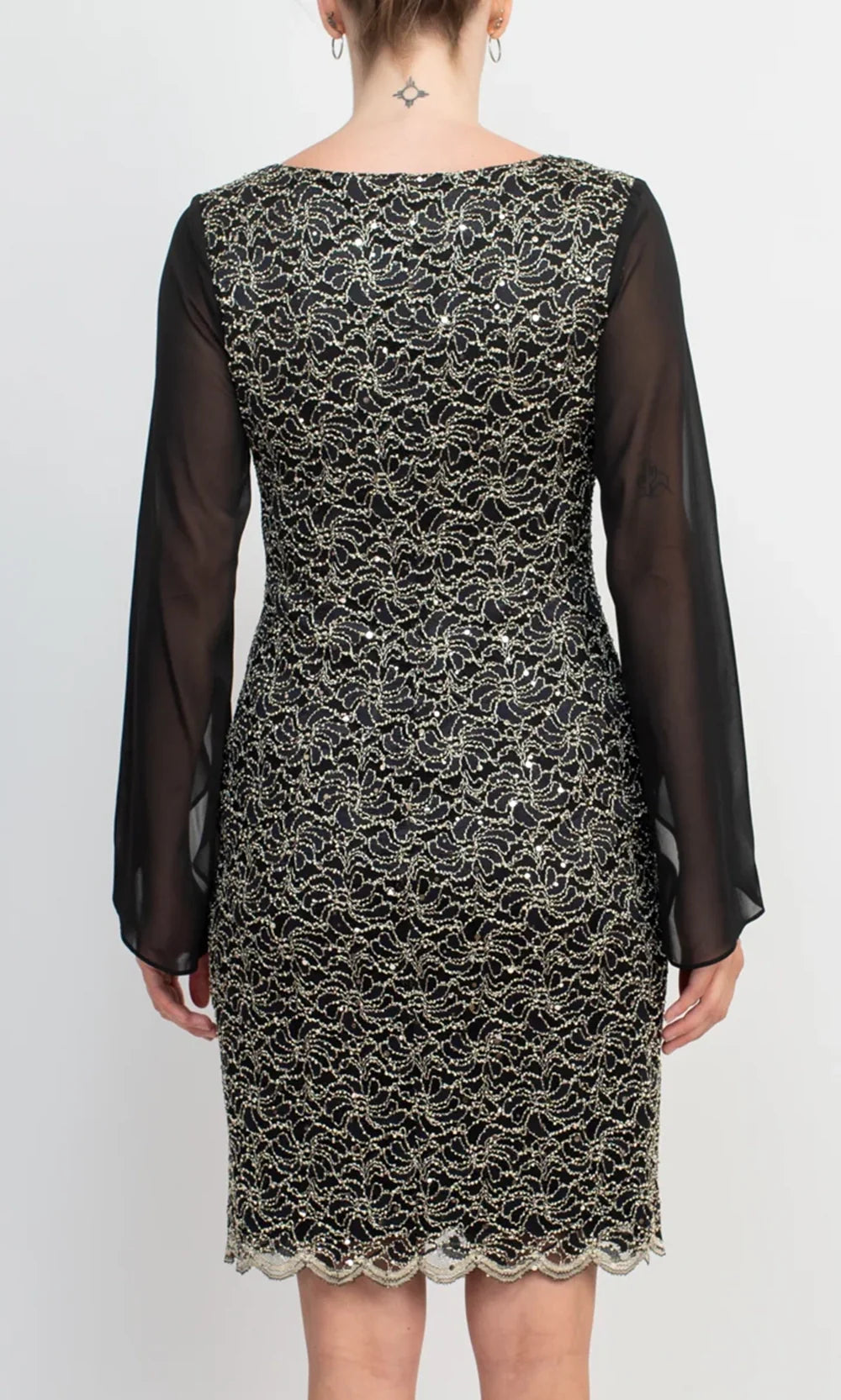 Connected Apparel TCM11590M1 - Sequined Lace Knee-Length Dress Homecoming Dresses