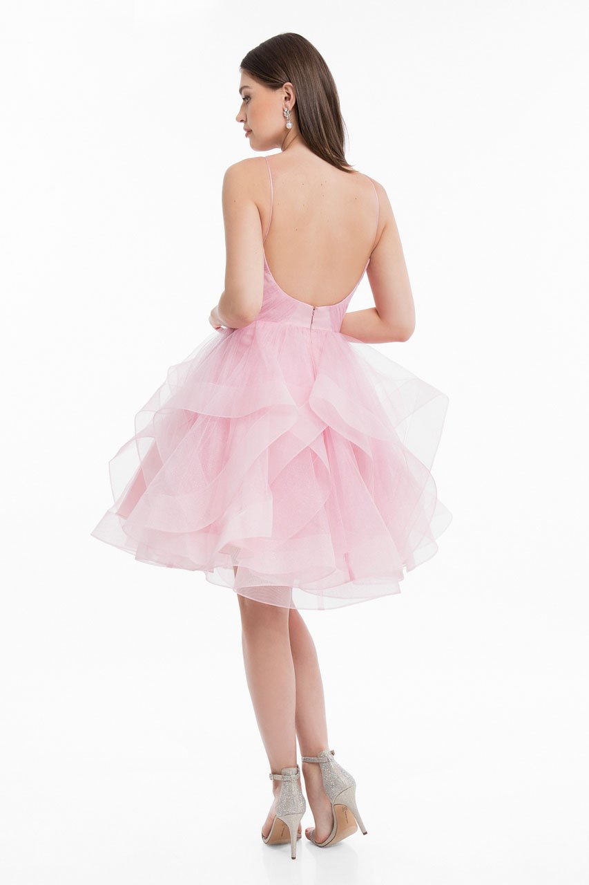 Terani Couture - 1821H7770 Low Scoop Back Ruffle Skirt Cocktail Dress Special Occasion Dress