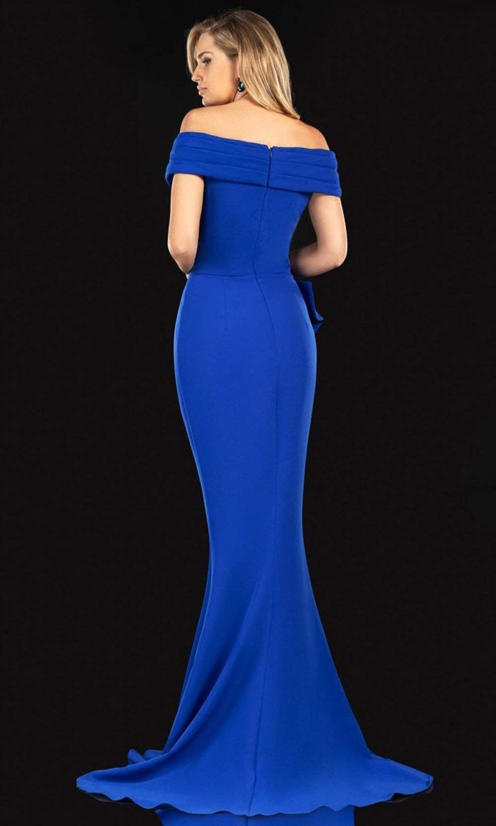 Terani Couture - 2021M2986 Wrap Off Shoulder High Slit Gown Mother of the Bride Dresses