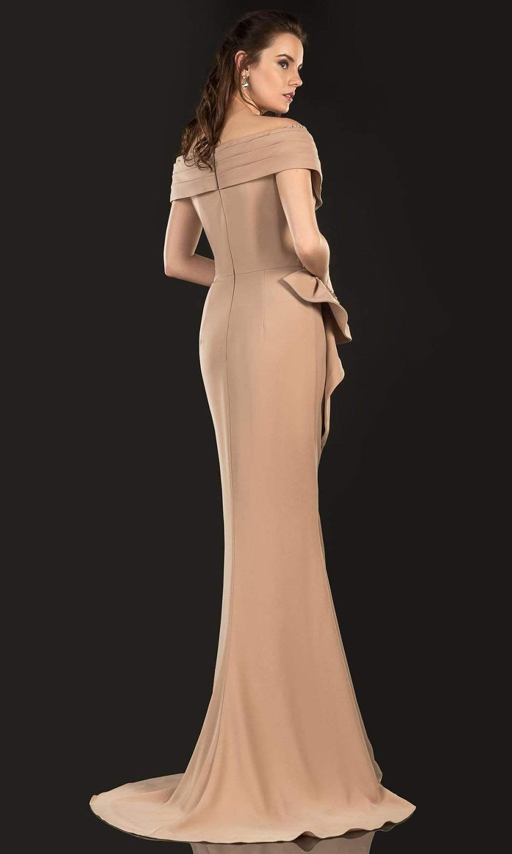 Terani Couture - 2021M2986 Wrap Off Shoulder High Slit Gown Mother of the Bride Dresses