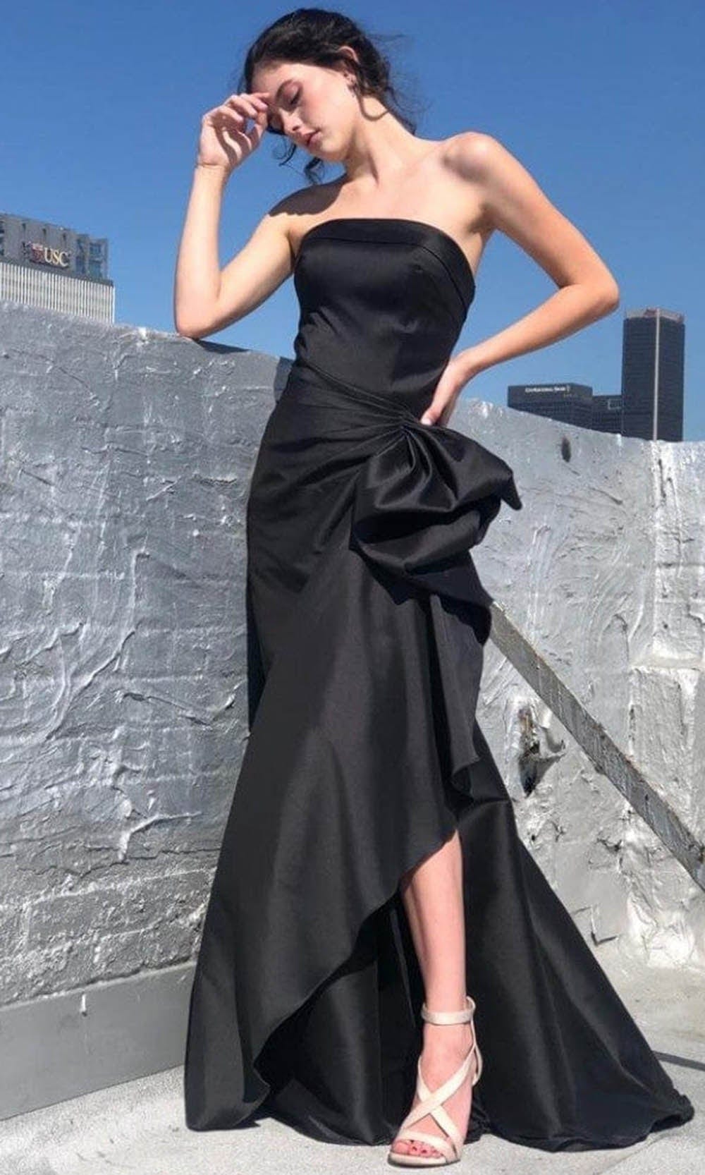 Terani Couture - 2111P4019 Draped Bow Gown Special Occasion Dress