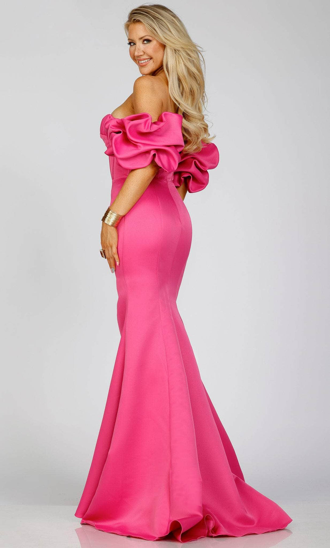 Terani Couture 231P0181 - Off-Shoulder Ruffled Sleeve Prom Gown Special Occasion Dress