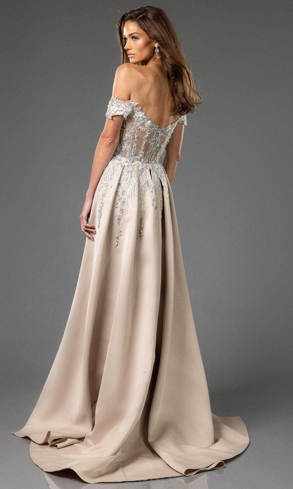 Terani Couture 251E3233 - Off Shoulder Lace Appliqued Evening Dress Mother of the Bride Dresses