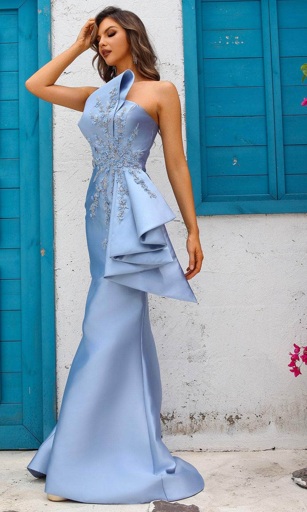 Terani Couture 251E4265 - Peplum Waist Mermaid Evening Gown Evening Dresses