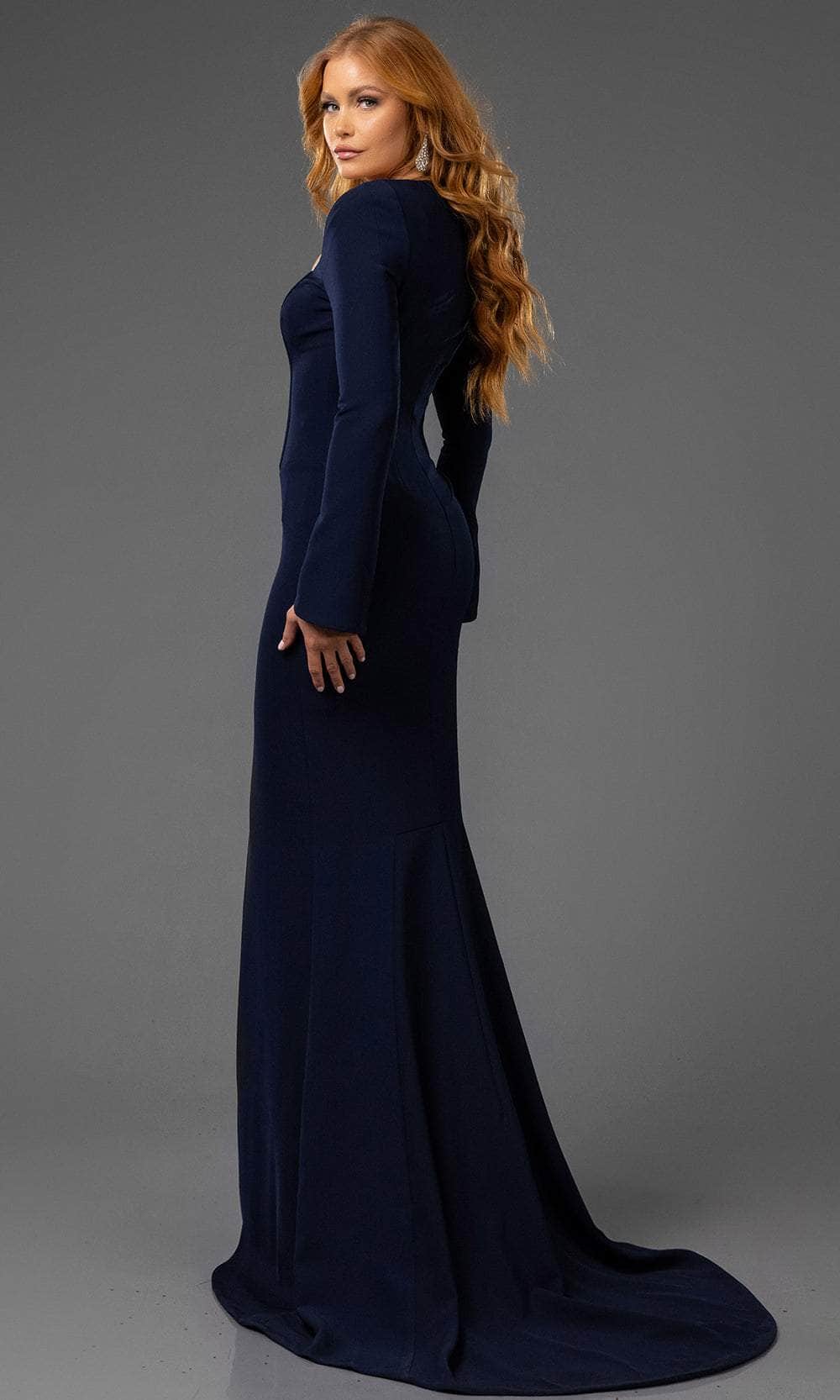 Terani Couture 251E4571 - Front Slit Long Sleeve Evening Gown Mother of the Bride Dresses