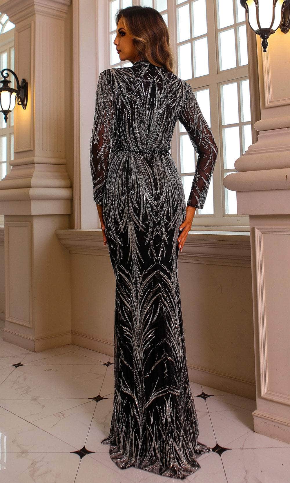 Terani Couture 251GL4311 - Deep V-Neck Bodycon Evening Dress Mother of the Bride Dresses