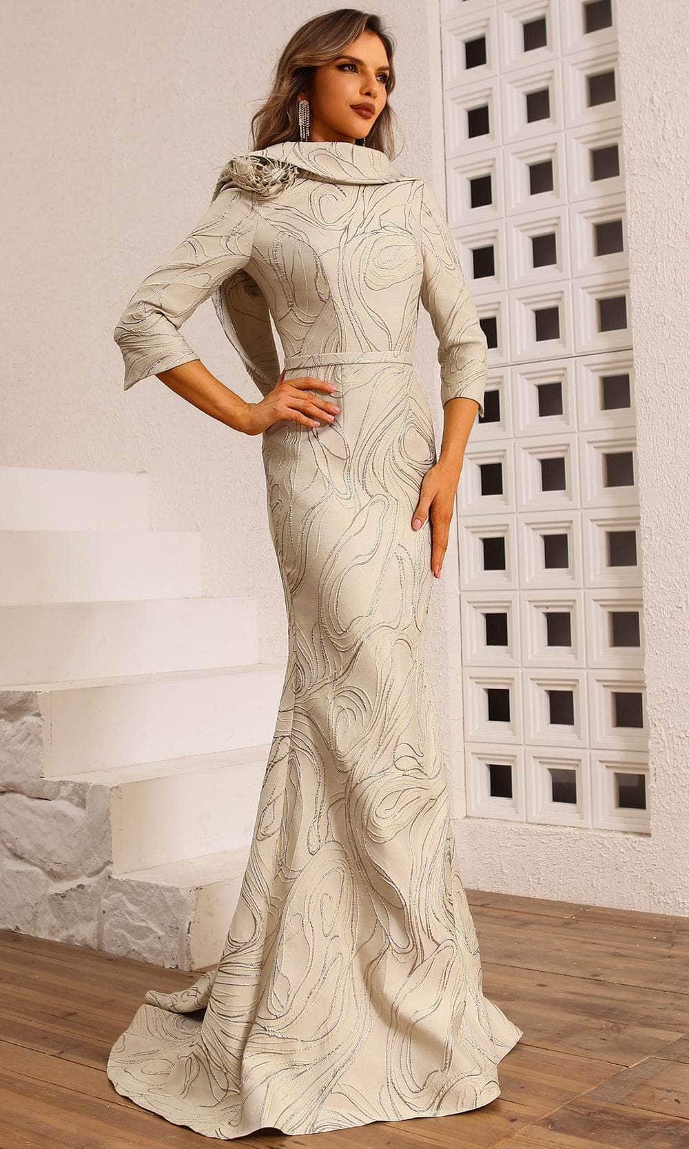 Terani Couture 251M4455 - Bateau Neck Fitted Evening Dress Mother of the Bride Dresses