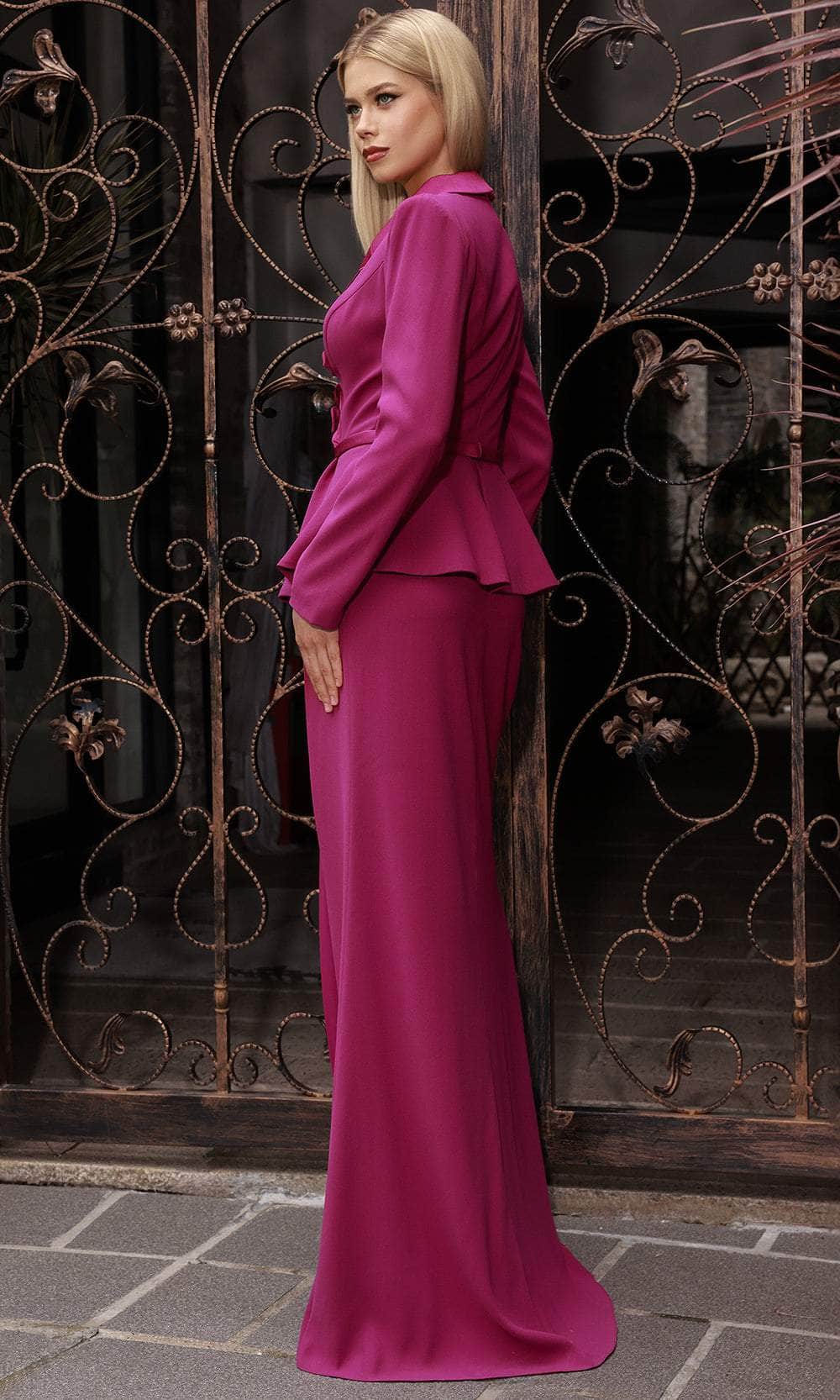 Terani Couture 251M4572 - V-Neck Peplum Evening Gown Mother of the Bride Dresses