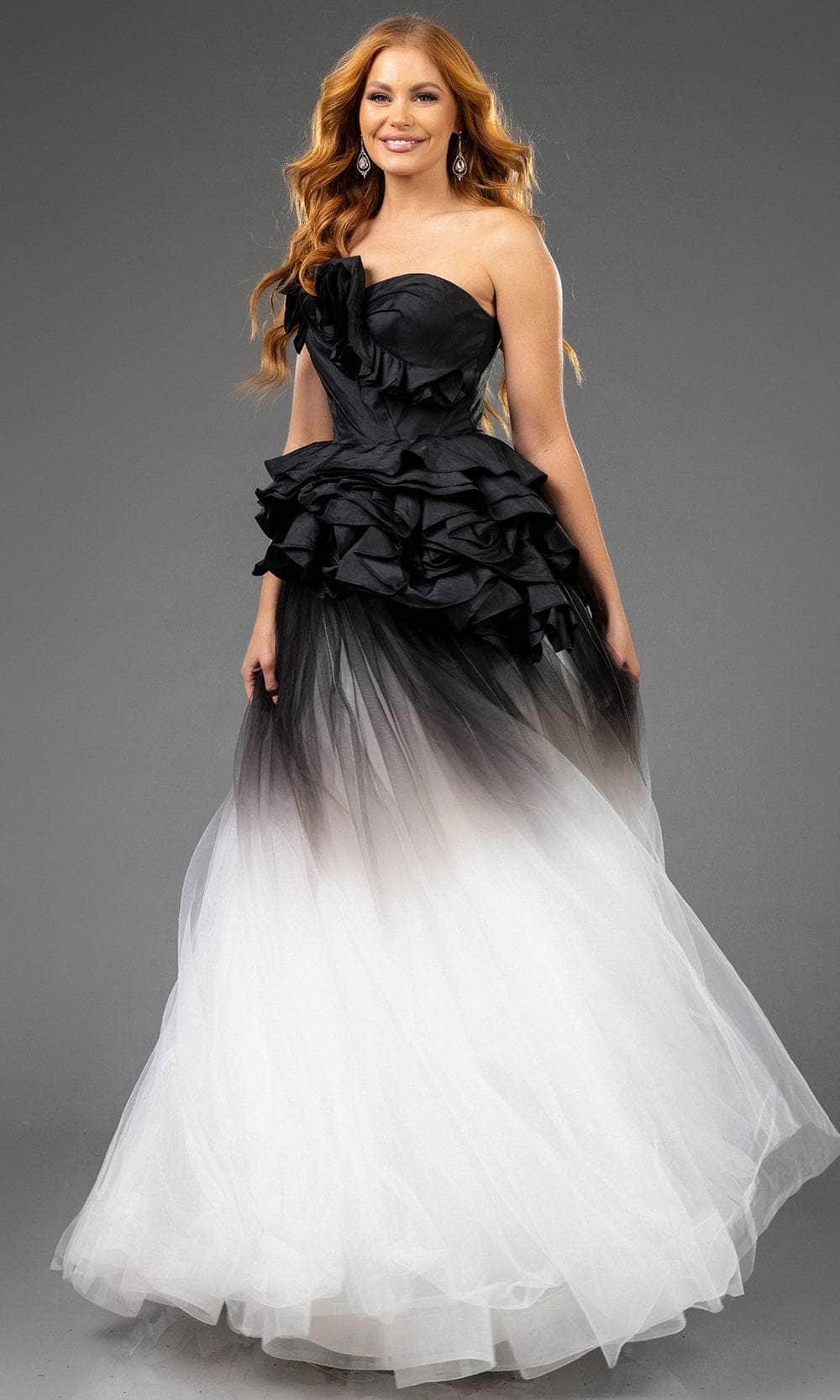 Terani 251P4270 Prom Dress - Black/Ivory | NewYorkDress Terani 251P4270 Prom Dress - Black/Ivory | NewYorkDress