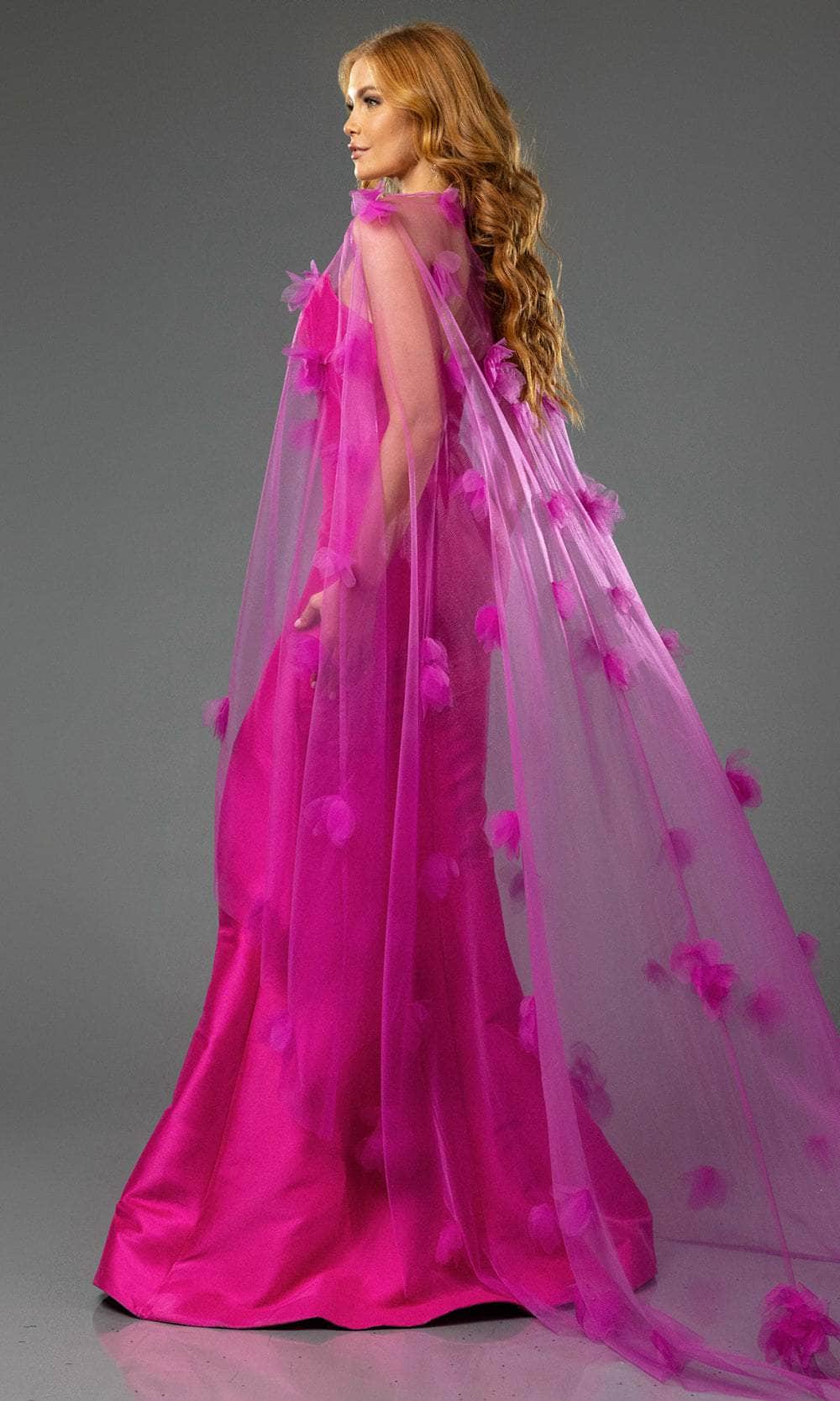 Terani Couture 251P4397 - Sheer Cape Front Slit Prom Gown Mother of the Bride Dresses