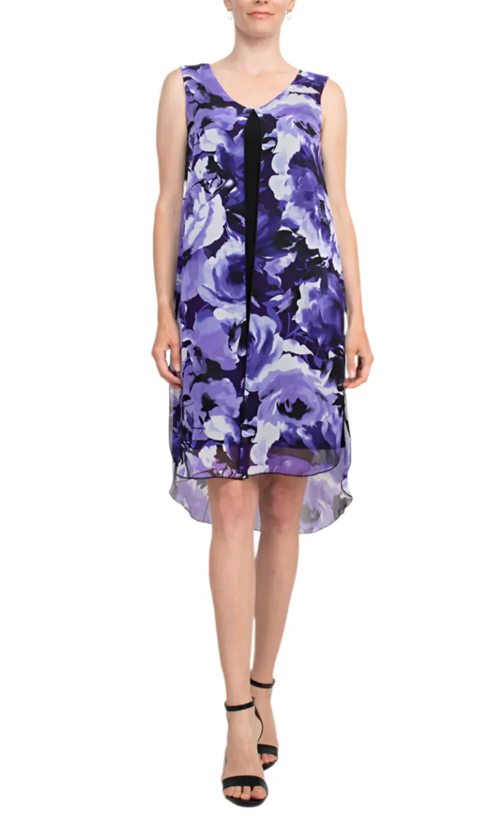 Connected Apparel TJM03824 - Sleeveless Floral Print Hi-Low Dress Homecoming Dresses