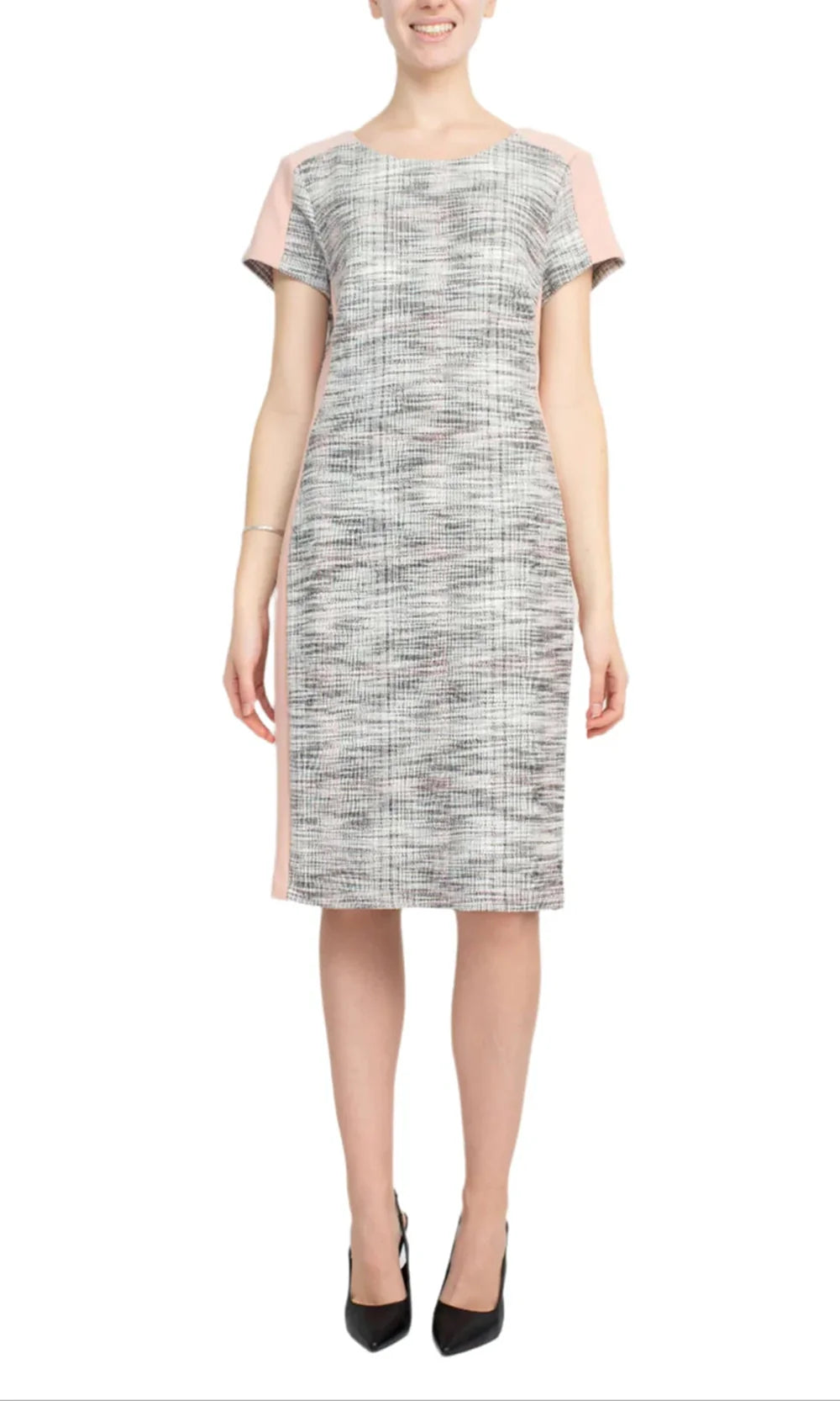 Connected Apparel TPX97787M - Short Sleeve Knit Fitted Dress Homecoming Dresses