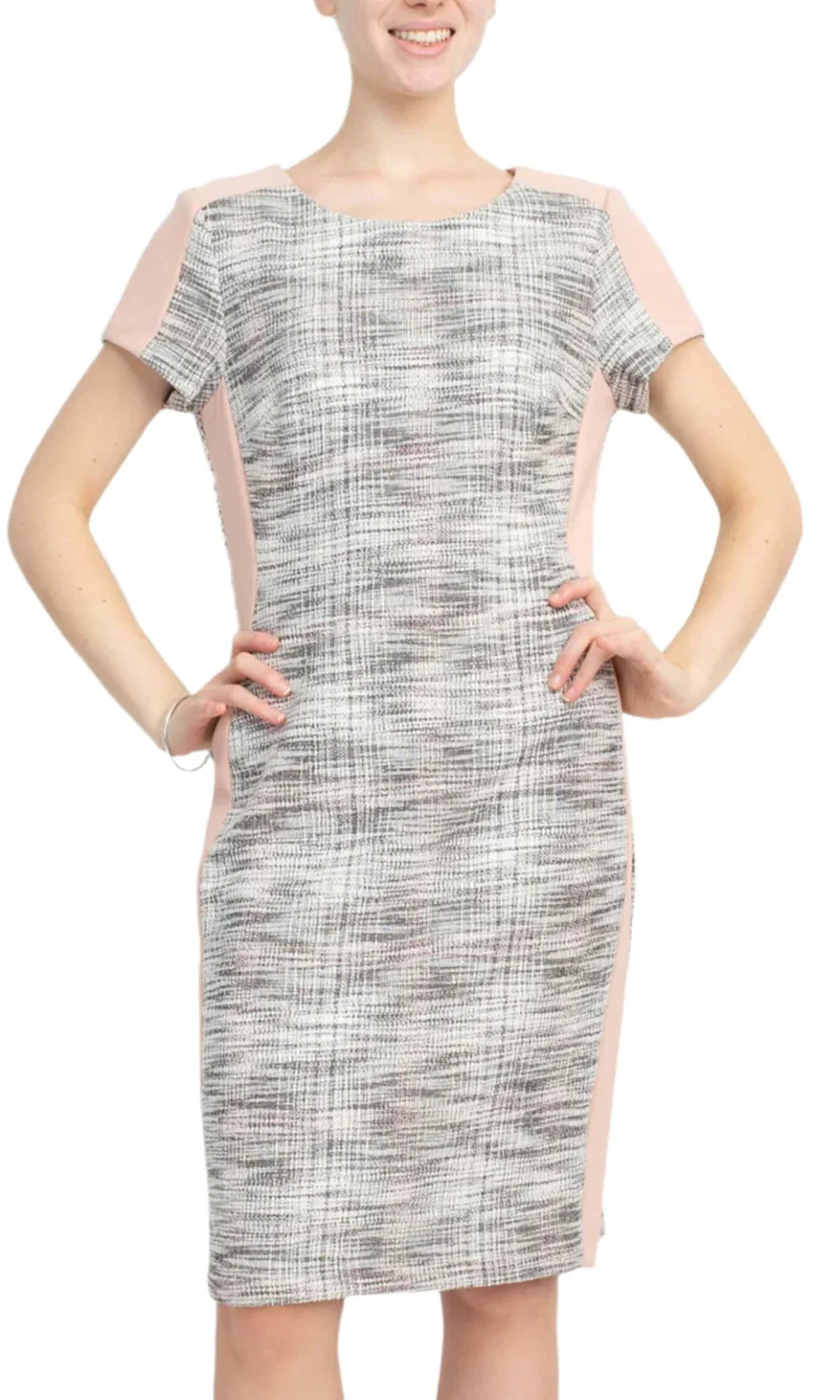 Connected Apparel TPX97787M - Short Sleeve Knit Fitted Dress Homecoming Dresses