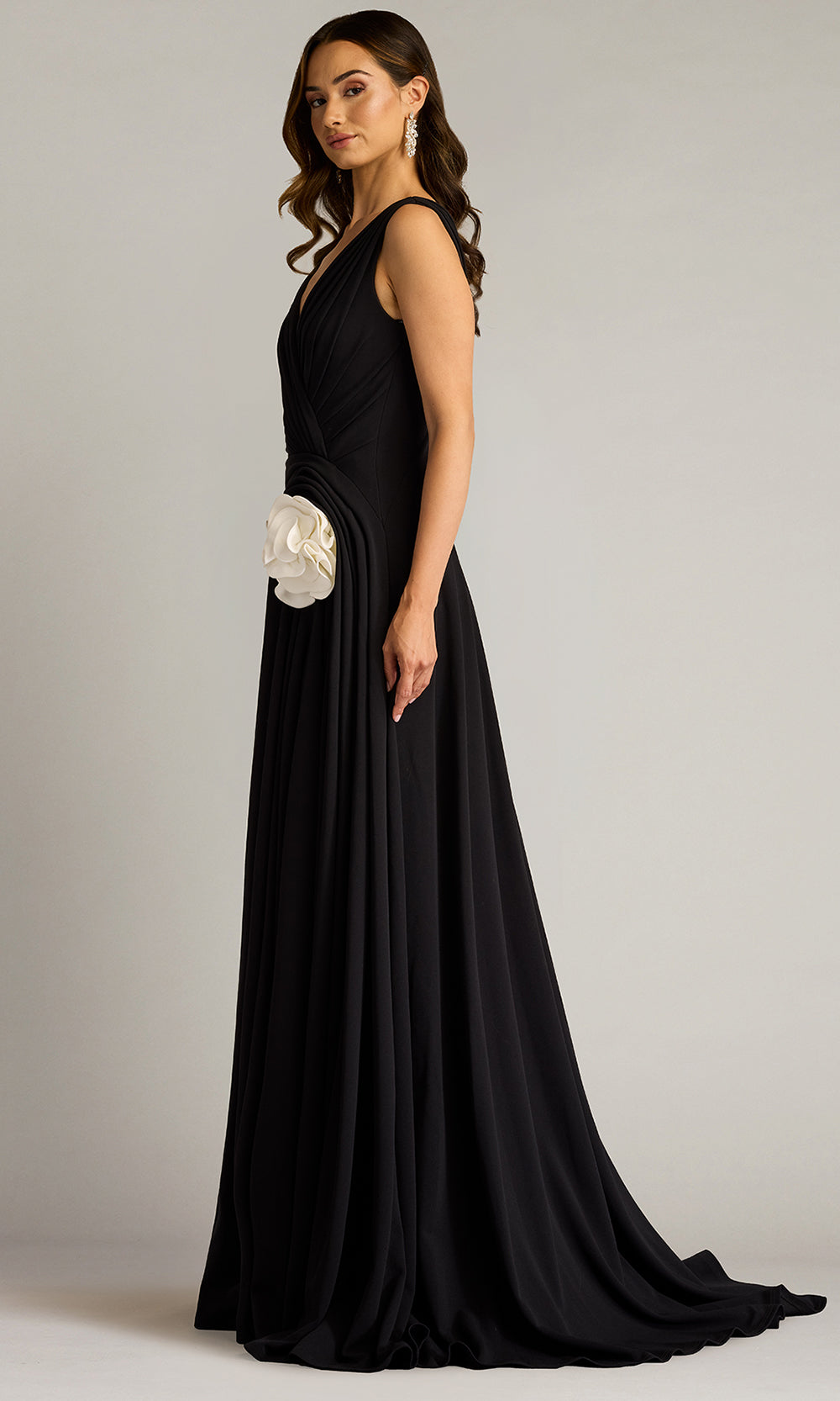 Tadashi Shoji BOS25177L - Port Pleated Crepe A-line Evening Gown Formal Gowns