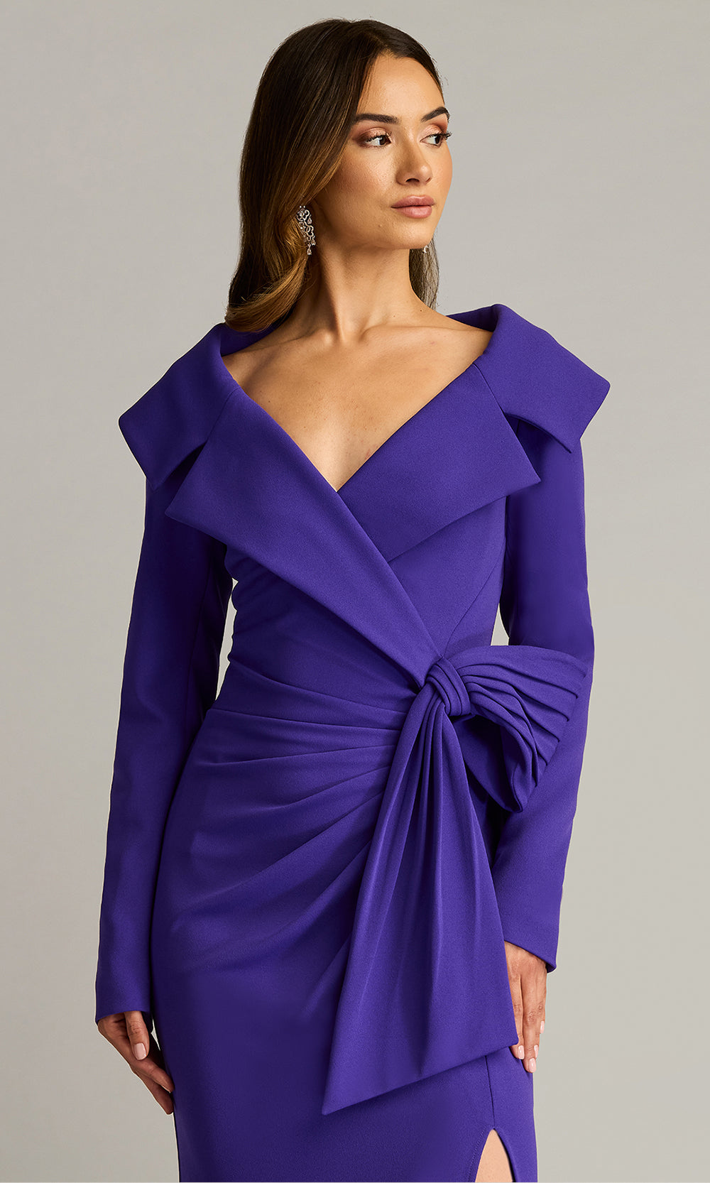 Tadashi Shoji BOS25144L - Boleyn Portrait Collar Long Sleeve Gown Mother of the Bride Dresses