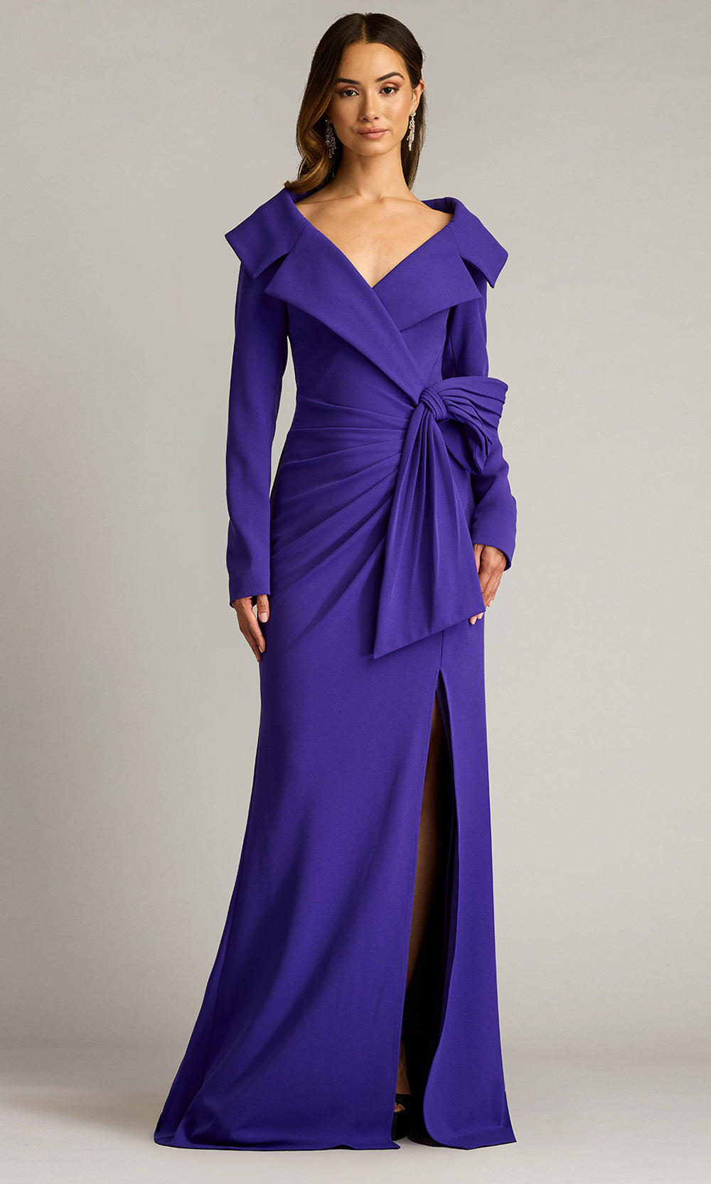 tadashi shoji purple dress Tadashi Shoji Draped One-shoulder Maxi Dress