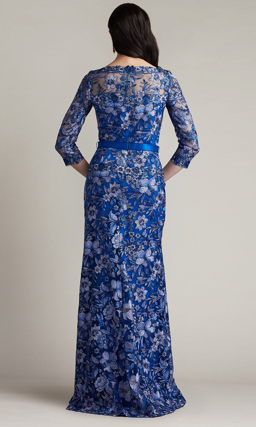 Tadashi Shoji CGV24130L - Fulcher Embroidered Illusion Evening Gown Formal Gowns