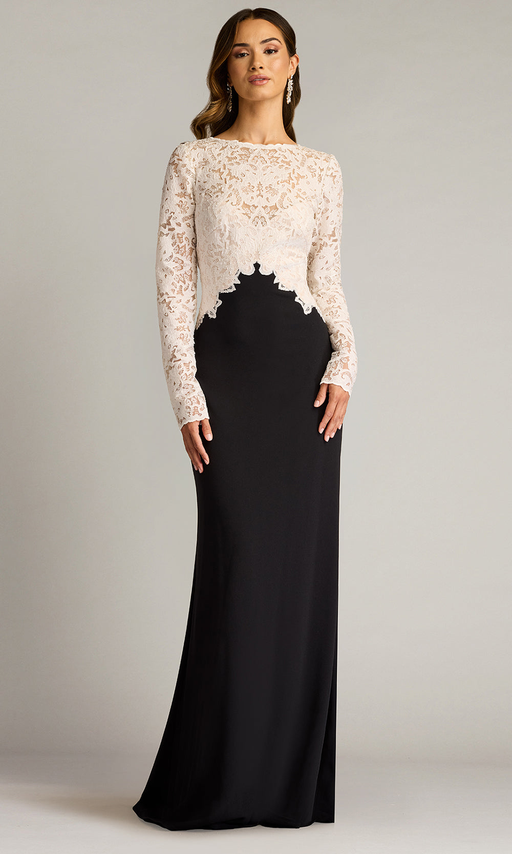 Tadashi Shoji CHK25159L - Long Sleeve Lafayette Embroidered Bodice Gown Formal Gowns