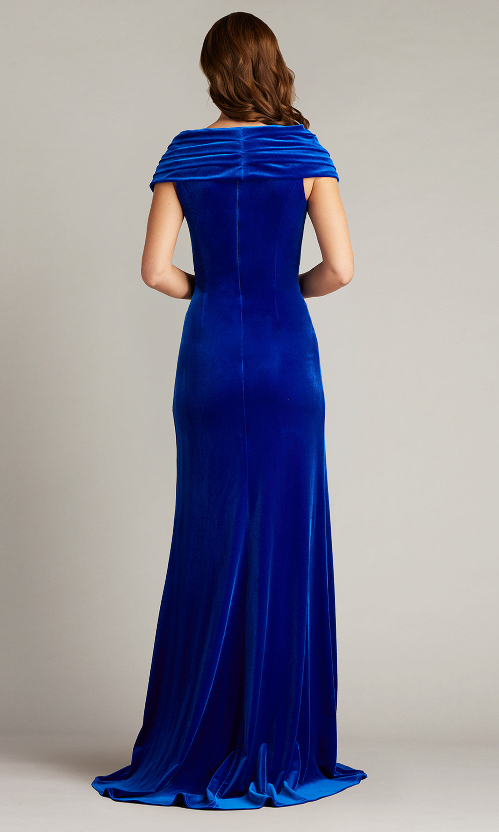 Tadashi Shoji BAL24740L - Alvarez Velvet Waterfall Drape Evening Gown Formal Gowns