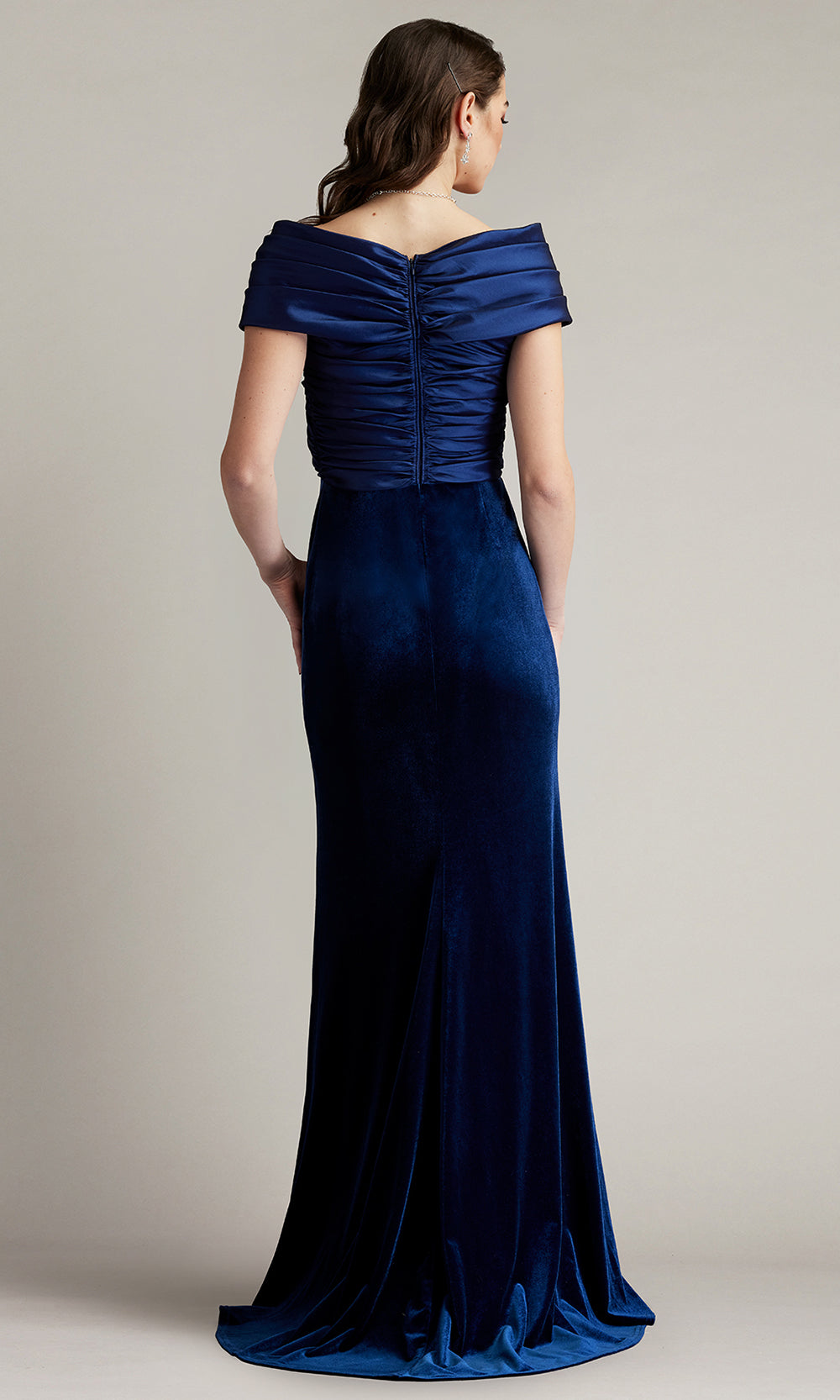 Tadashi Shoji BAL24730L - Baxter Portrait Collar Off Shoulder Gown Mother of the Bride Dresses