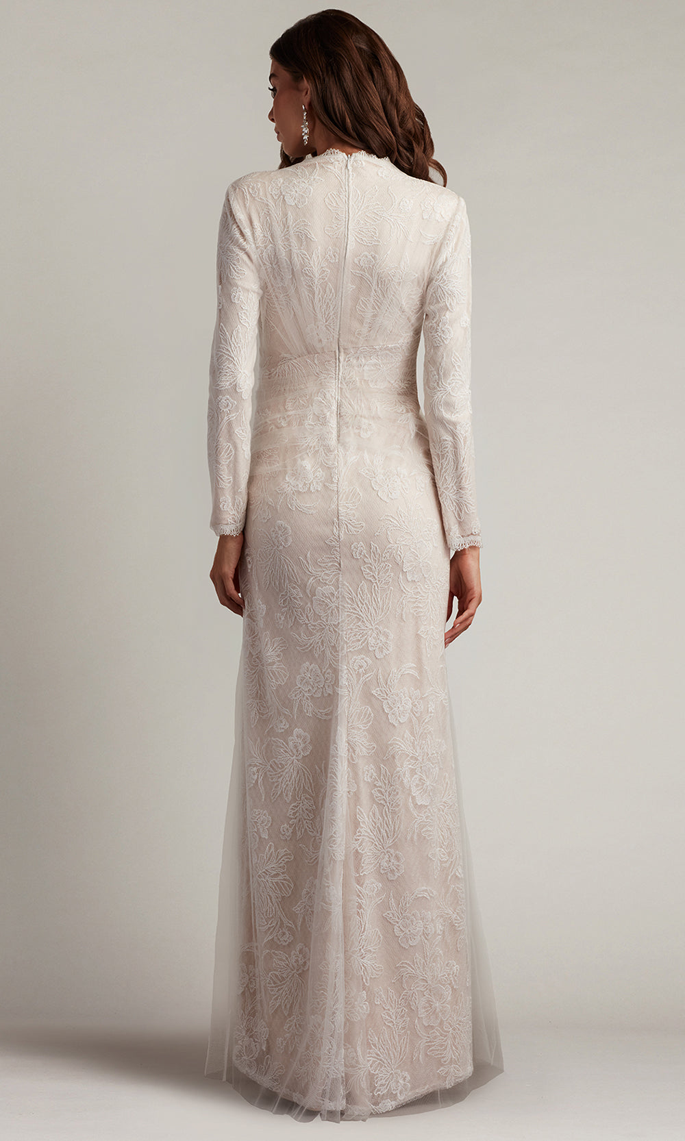 Tadashi Shoji CDV24179L - V-Neckline Cherelle Embroidered Tulle Gown Formal Gowns