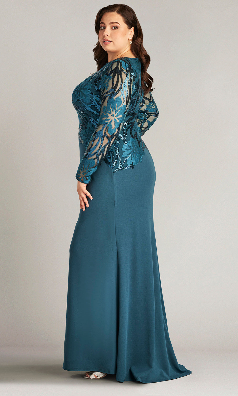 Tadashi Shoji BUB16206LXYQ - Juanita Embellished Sequin Gown - Plus Size Special Occasion Dresses