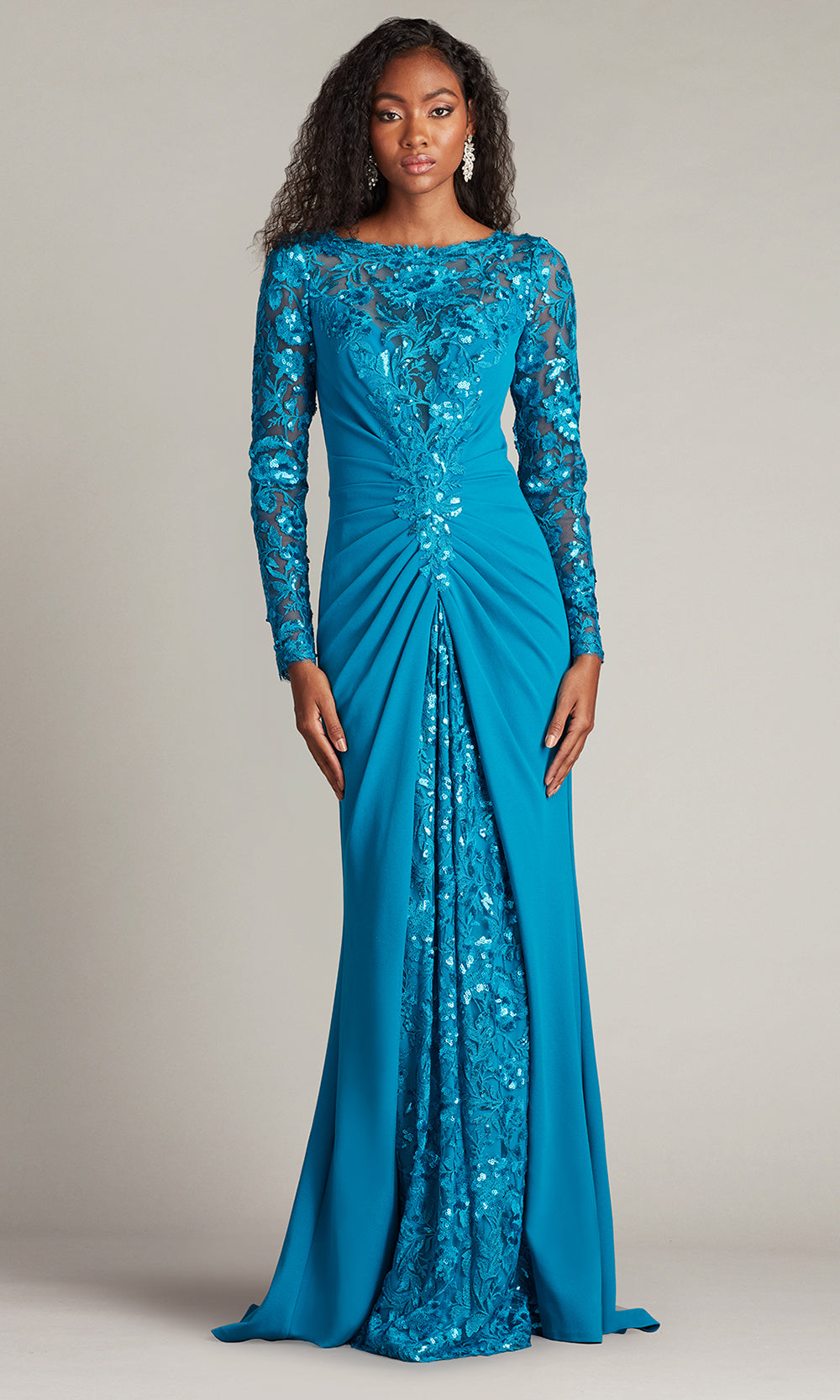 Tadashi Shoji CHS25372L - Whitley Sequin Embroidered Sheath Gown Mother of the Bride Dresses