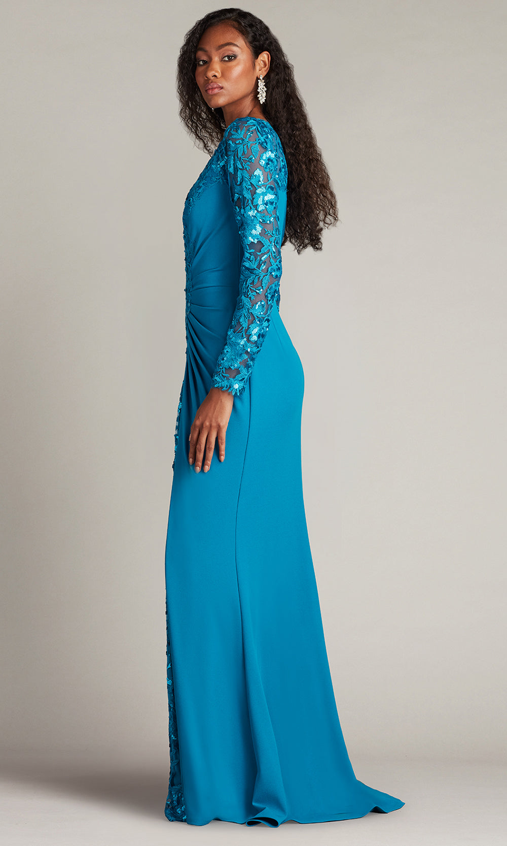 Tadashi Shoji CHS25372L - Whitley Sequin Embroidered Sheath Gown Mother of the Bride Dresses