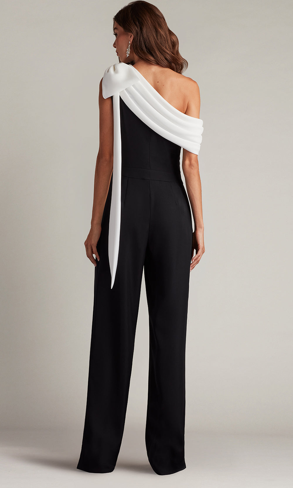 Tadashi Shoji BOS18371Y - Sancia Bow-Shoulder Asymmetric Jumpsuit Formal Gowns