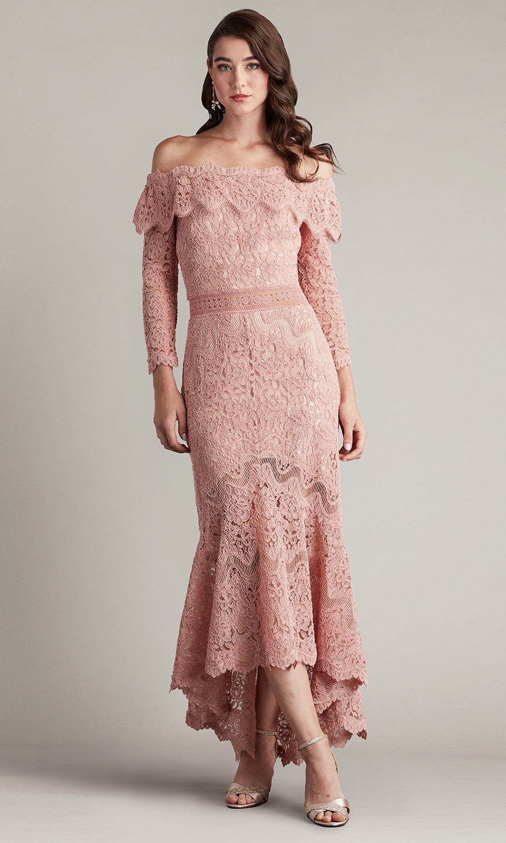 Tadashi Shoji CFJ24363MD - Long Sleeve Embroidered Dress Tadashi Shoji CFJ24363MD - Long Sleeve Embroidered Dress