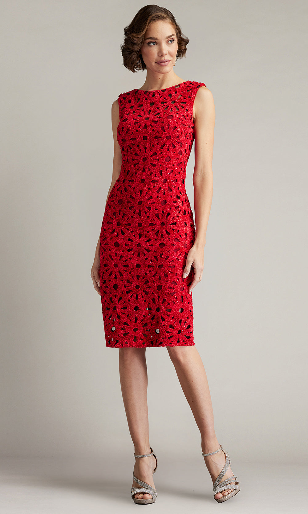 Tadashi Shoji CFZ1419M - Short Sheath Dress - Cutouts, Sleeveless, Full Back, Back Zipper ADASA Tadashi Shoji CFZ1419M - Short Sheath Dress - Cutouts, Sleeveless, Full Back, Back Zipper ADASA