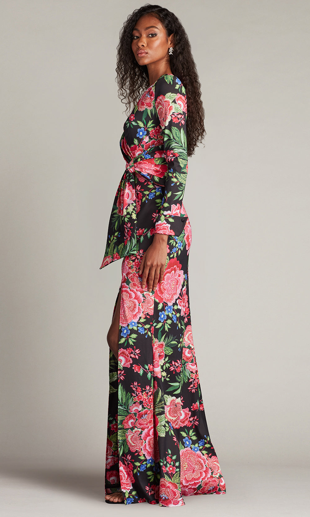 Tadashi Shoji CII24469L - Talvo Floral Print Wrap Gown with Slit Mother of the Bride Dresses