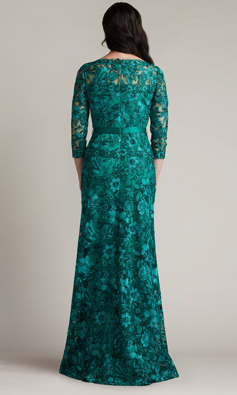 Tadashi Shoji CGV24130L - Fulcher Embroidered Illusion Evening Gown Formal Gowns