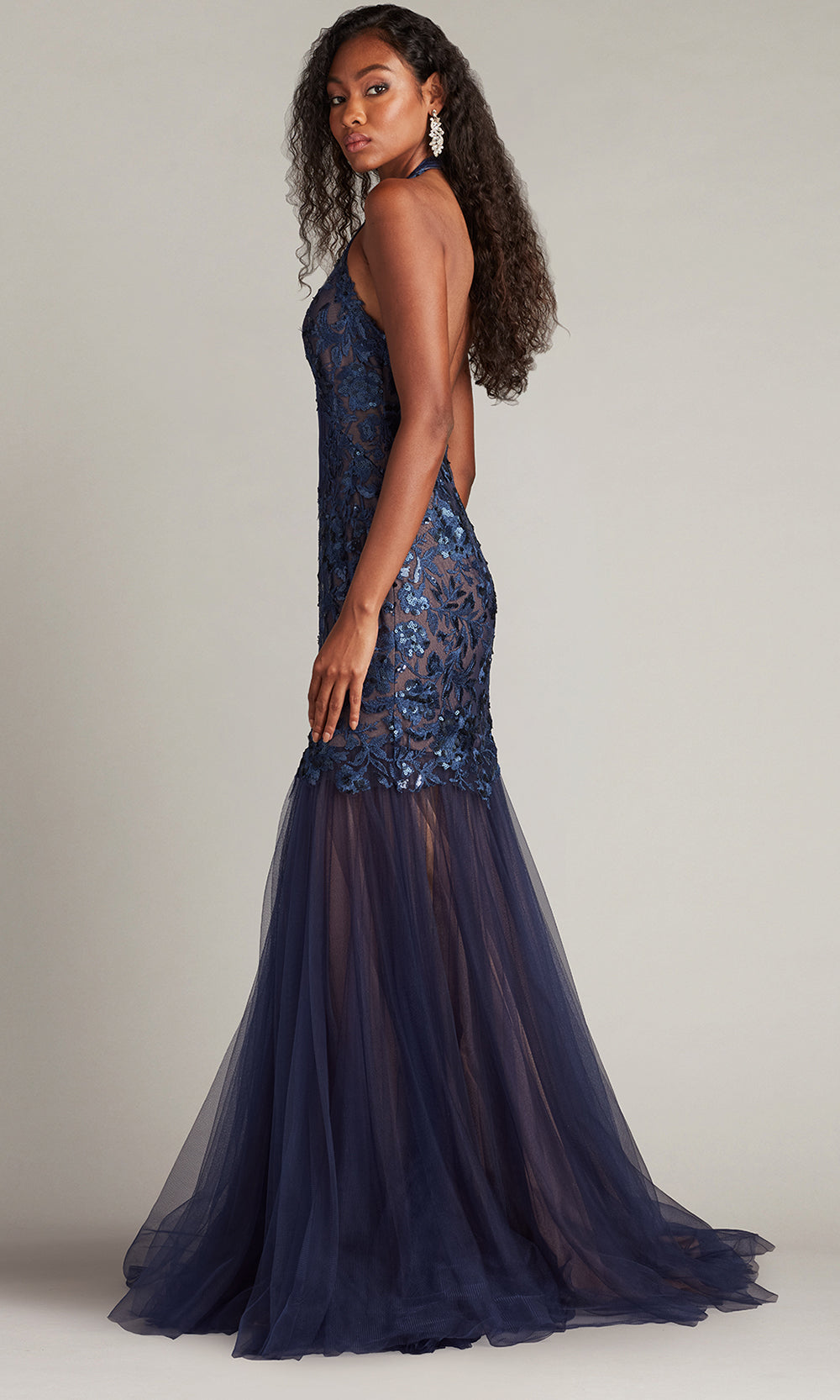 Tadashi Shoji CHS25371L - Evaine Sequin Embroidered Tulle Evening Gown Prom Dresses