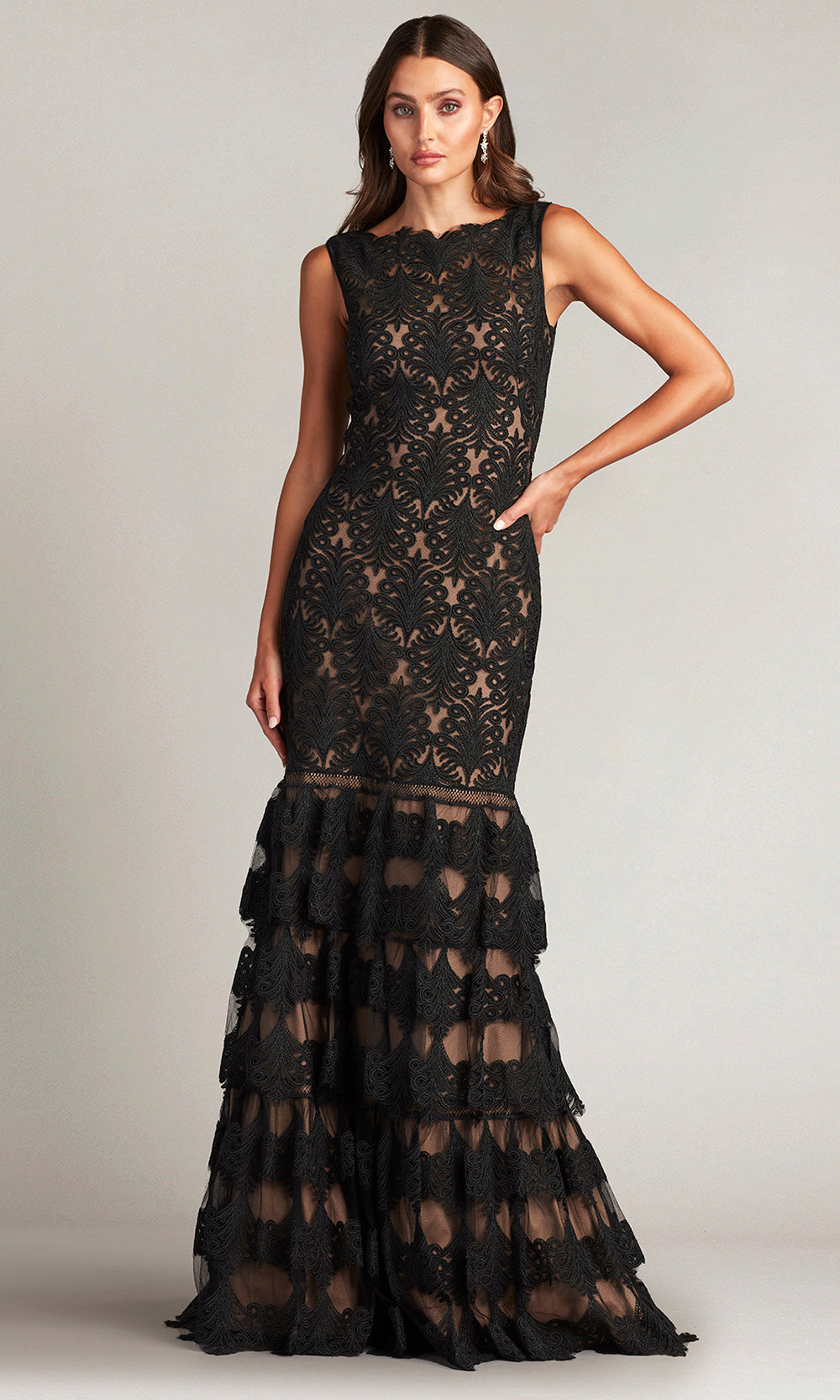 Store Tadashi Shoji Black Lace Maxi